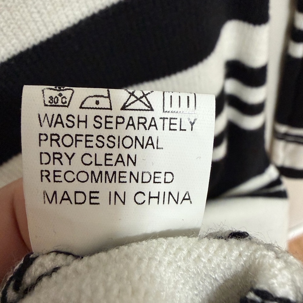 Black and White Striped Knit Dress/Coverup - Picture 6 of 6